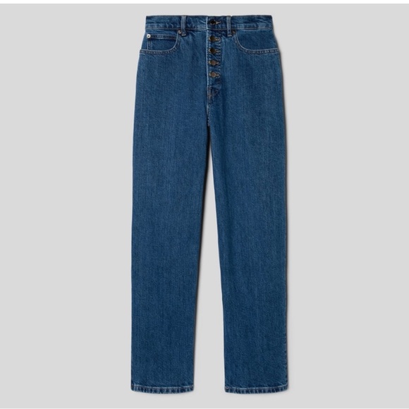 Everlane Way High Button Fly Jean in California Blue - Picture 2 of 13